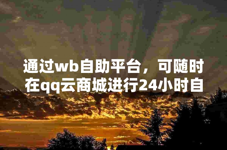 通过wb自助平台，可随时在qq云商城进行24小时自助下单。