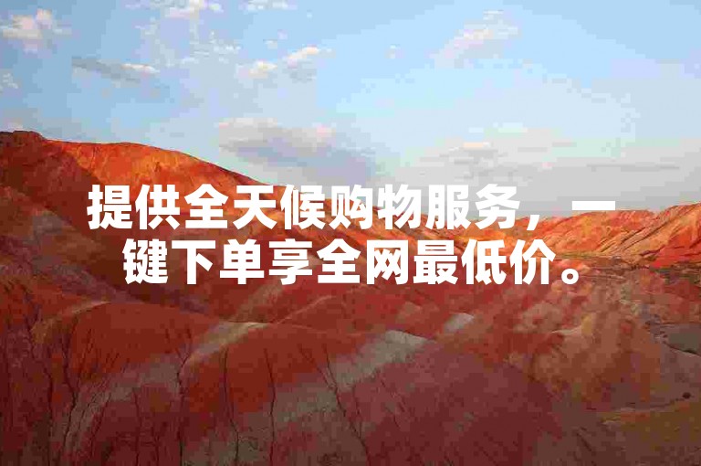 提供全天候购物服务，一键下单享全网最低价。