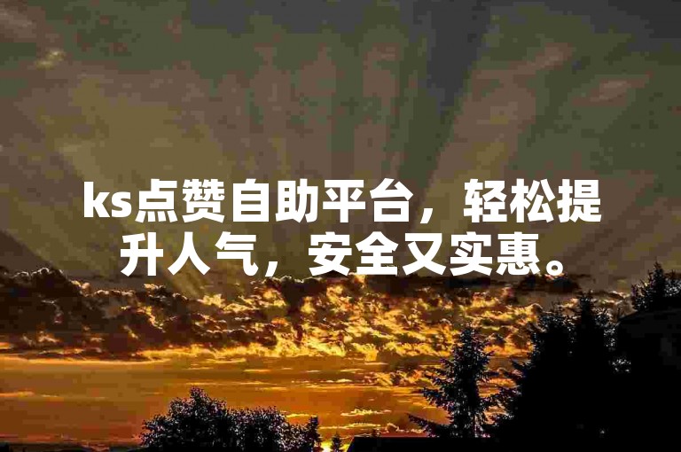 ks点赞自助平台，轻松提升人气，安全又实惠。