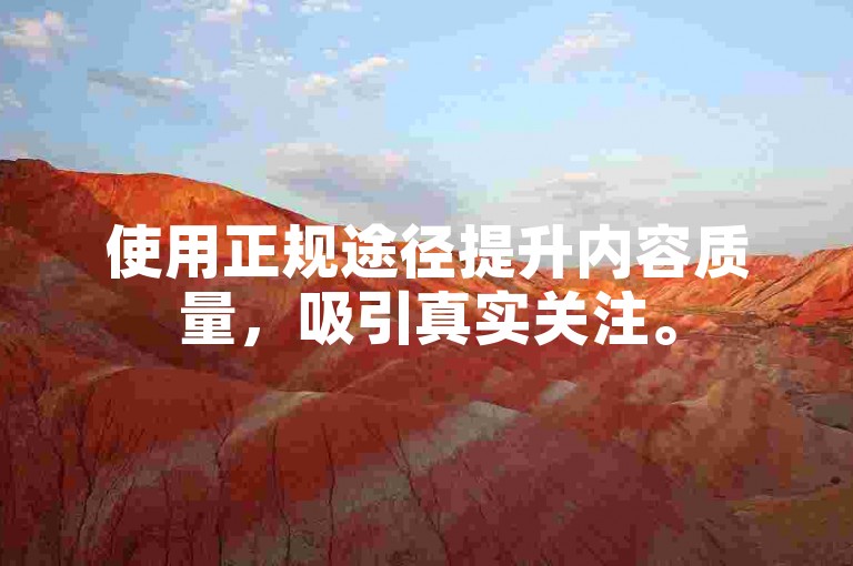 使用正规途径提升内容质量，吸引真实关注。
