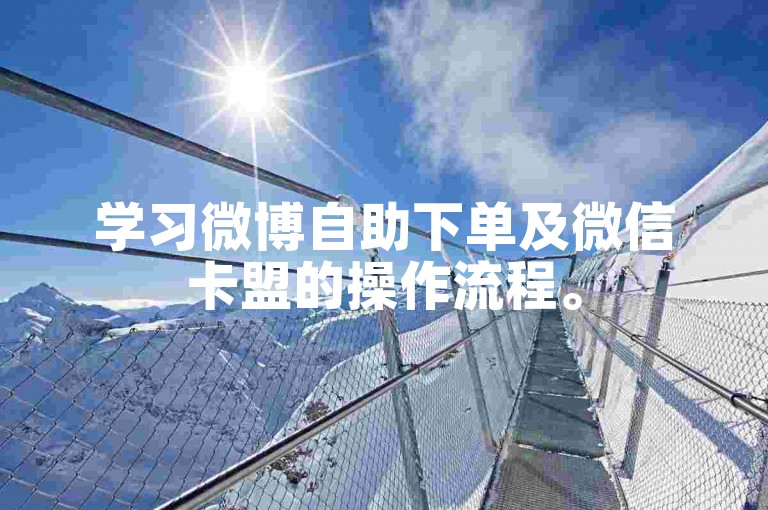 学习微博自助下单及微信卡盟的操作流程。