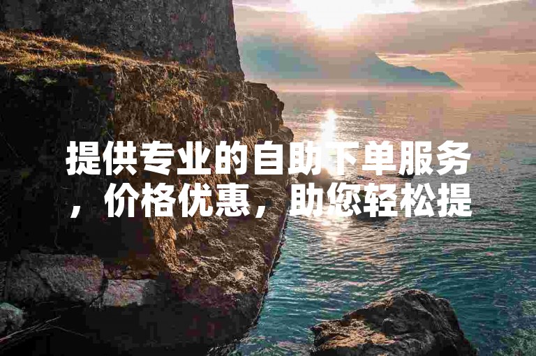 提供专业的自助下单服务,价格优惠,助您轻松提升业务量。