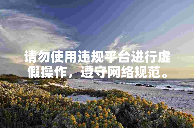 请勿使用违规平台进行虚假操作，遵守网络规范。