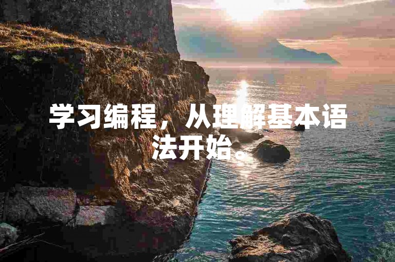 学习编程，从理解基本语法开始。