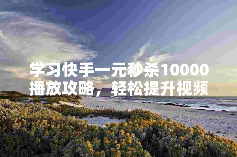 学习快手一元秒杀10000播放攻略,轻松提升视频曝光度。
