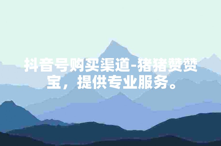 抖音号购买渠道-猪猪赞赞宝，提供专业服务。