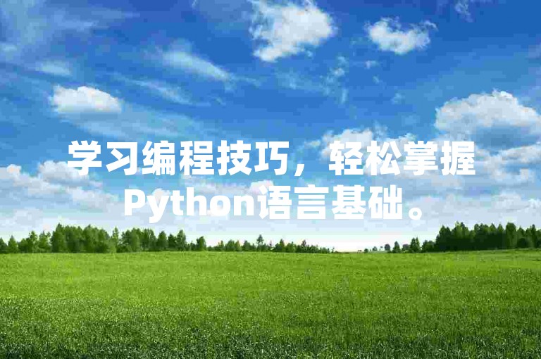 学习编程技巧，轻松掌握Python语言基础。