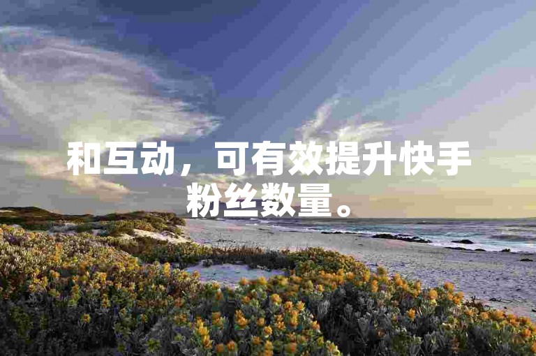 和互动，可有效提升快手粉丝数量。