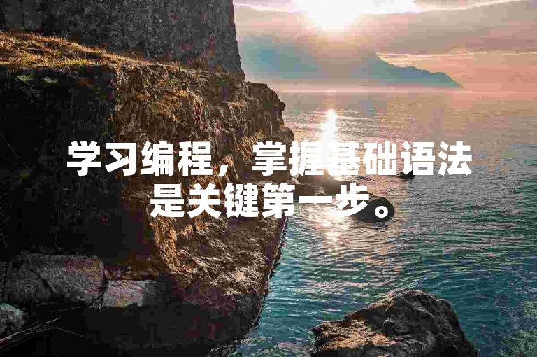 学习编程，掌握基础语法是关键第一步。