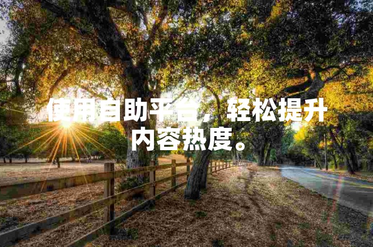 使用自助平台，轻松提升内容热度。