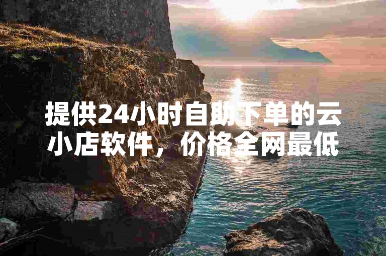 提供24小时自助下单的云小店软件，价格全网最低。