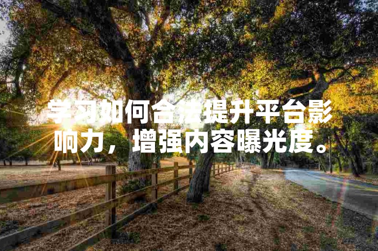 学习如何合法提升平台影响力，增强内容曝光度。