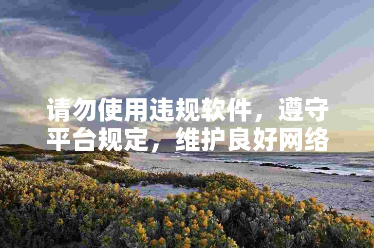请勿使用违规软件，遵守平台规定，维护良好网络环境。