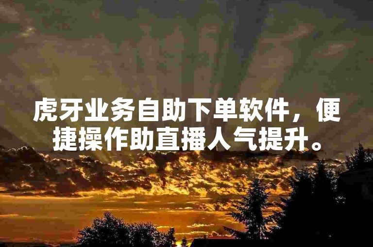 虎牙业务自助下单软件，便捷操作助直播人气提升。