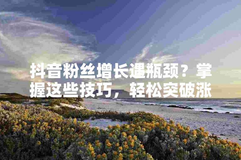 抖音粉丝增长遇瓶颈？掌握这些技巧，轻松突破涨粉困境。