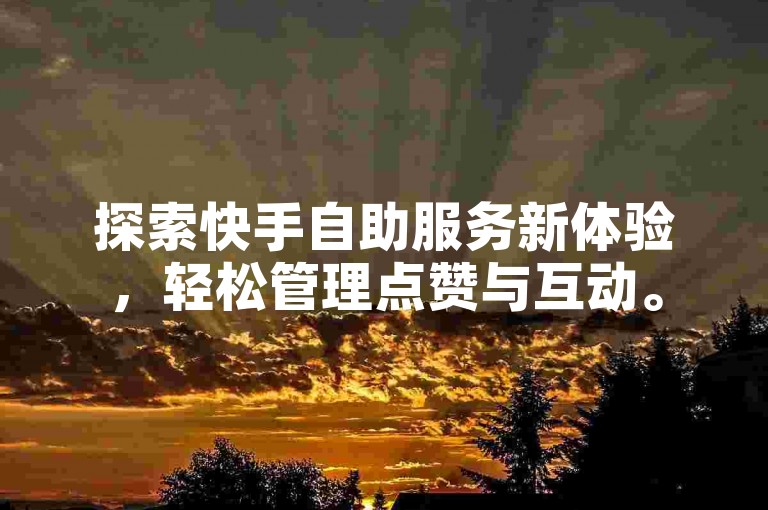 探索快手自助服务新体验，轻松管理点赞与互动。