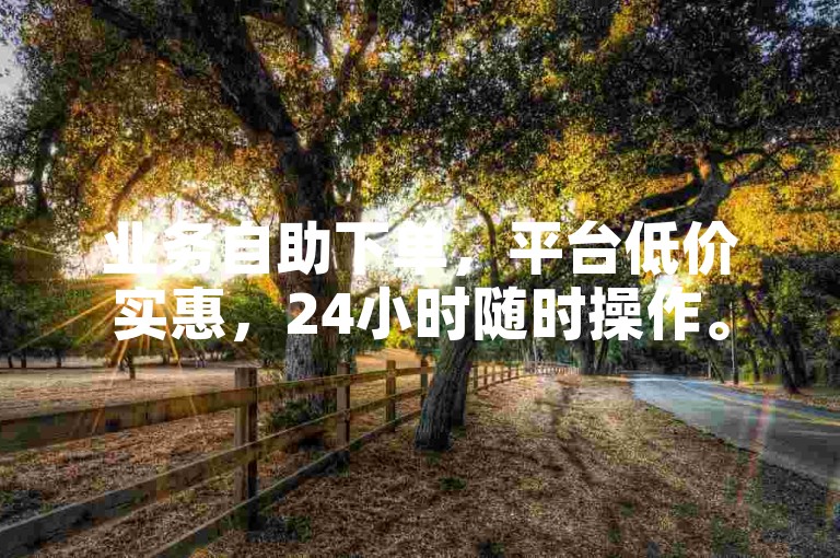 业务自助下单，平台低价实惠，24小时随时操作。