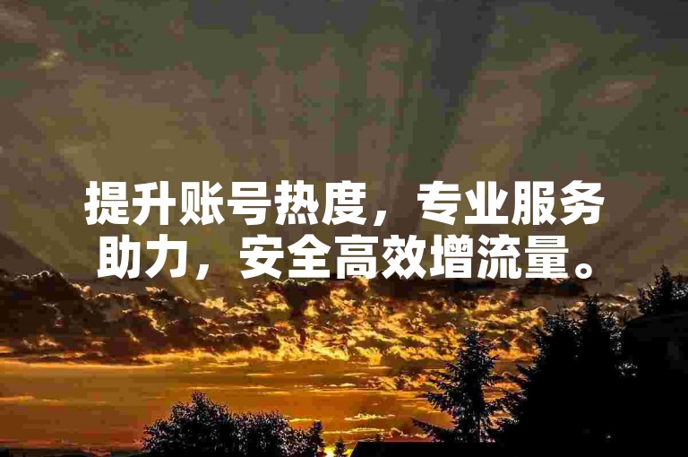提升账号热度，专业服务助力，安全高效增流量。