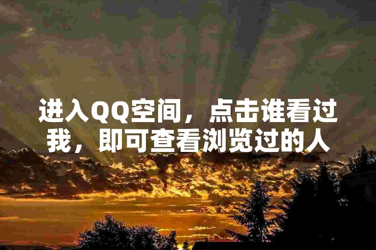 进入QQ空间，点击谁看过我，即可查看浏览过的人。