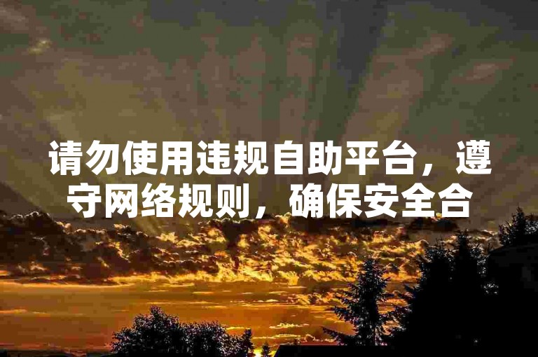 请勿使用违规自助平台，遵守网络规则，确保安全合法。