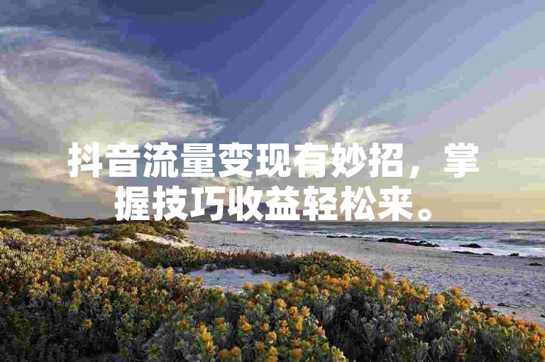 抖音流量变现有妙招，掌握技巧收益轻松来。
