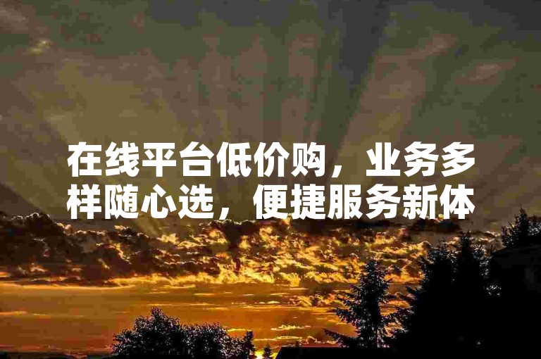 在线平台低价购，业务多样随心选，便捷服务新体验。