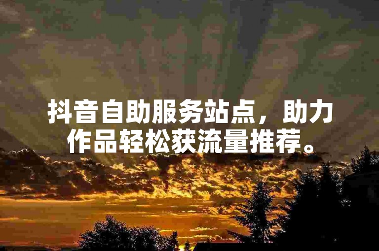 抖音自助服务站点，助力作品轻松获流量推荐。