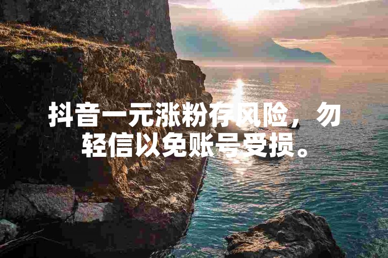 抖音一元涨粉存风险，勿轻信以免账号受损。