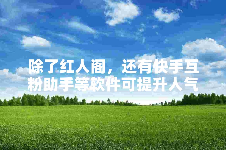 除了红人阁，还有快手互粉助手等软件可提升人气，但代刷浏览量属违规行为。