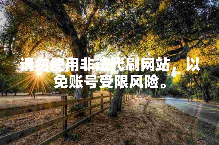 请勿使用非法代刷网站，以免账号受限风险。