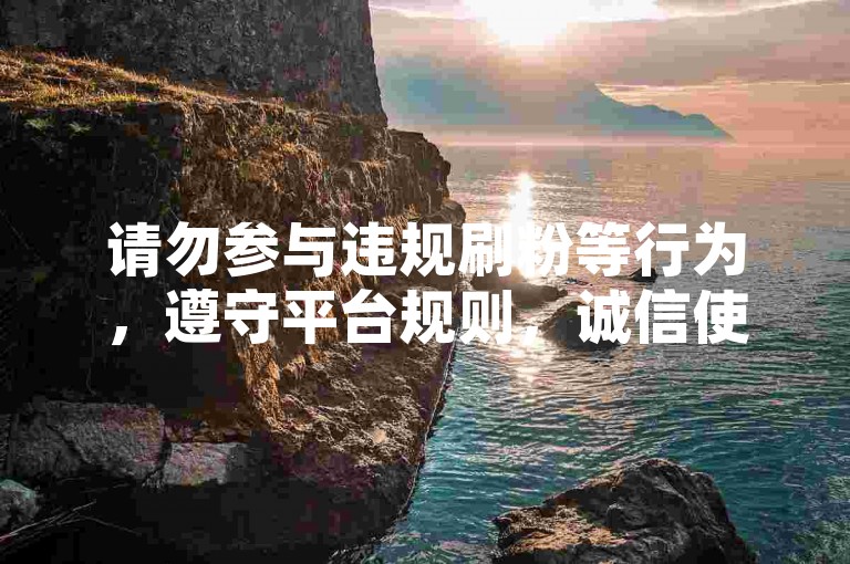 请勿参与违规刷粉等行为，遵守平台规则，诚信使用网络服务。