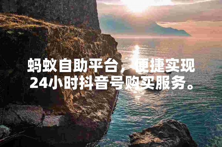 蚂蚁自助平台，便捷实现24小时抖音号购买服务。