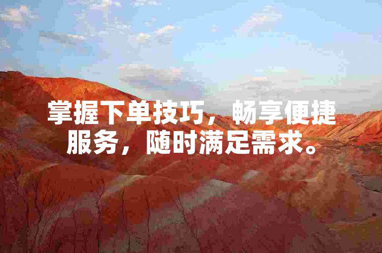 掌握下单技巧，畅享便捷服务，随时满足需求。