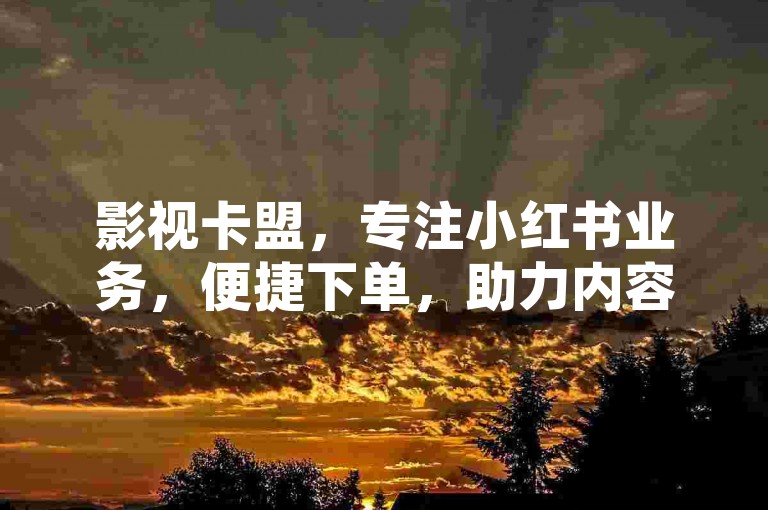 影视卡盟，专注小红书业务，便捷下单，助力内容创作！