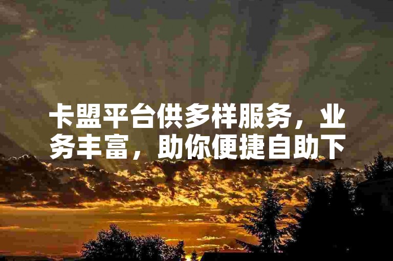 卡盟平台供多样服务，业务丰富，助你便捷自助下单。