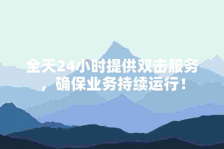 全天24小时提供双击服务，确保业务持续运行！