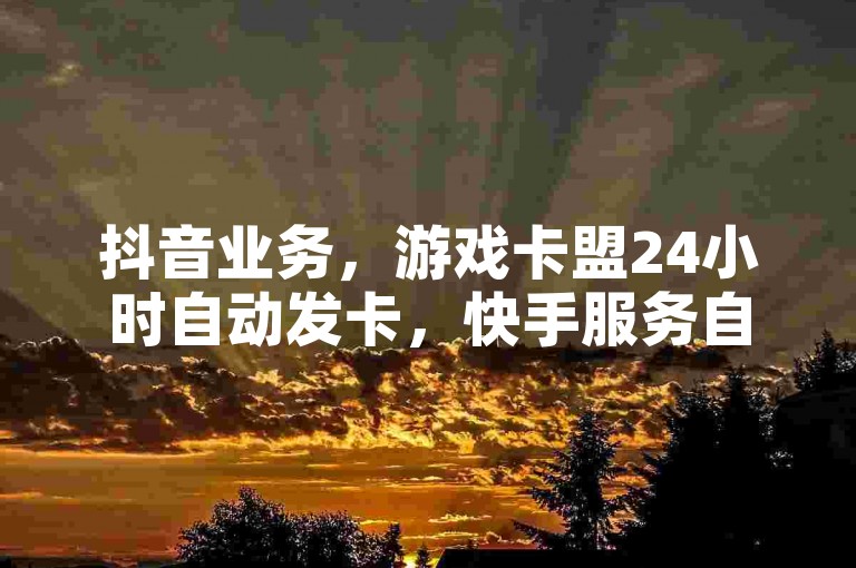 抖音业务，游戏卡盟24小时自动发卡，快手服务自助便捷。