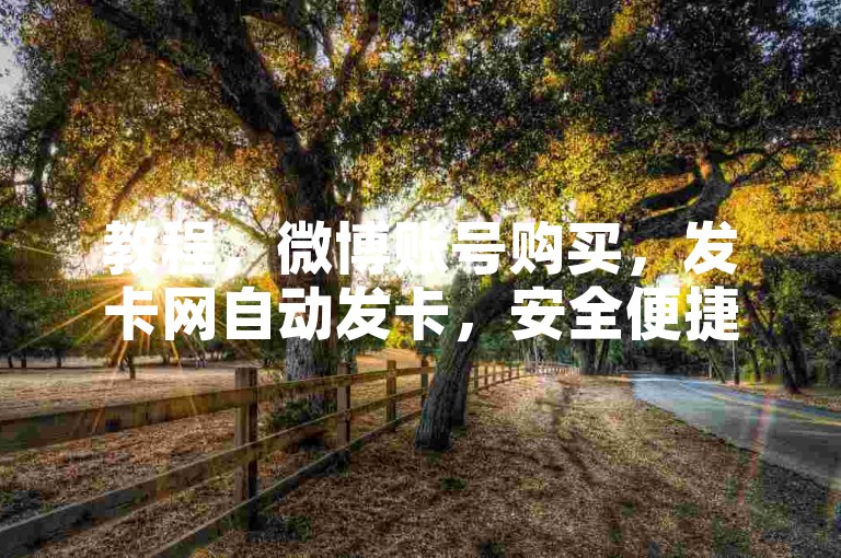 教程，微博账号购买，发卡网自动发卡，安全便捷。