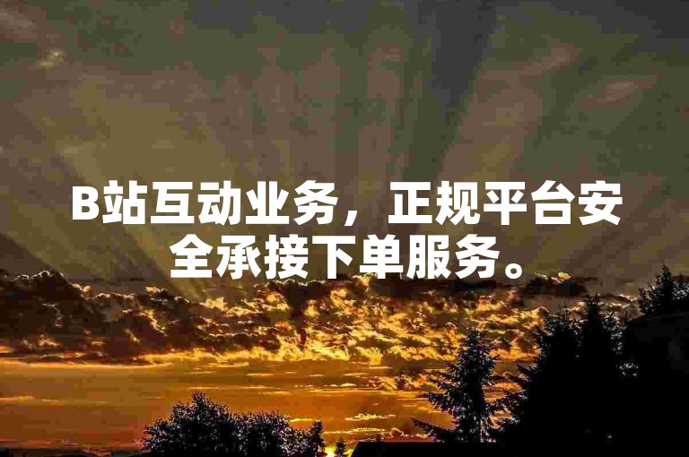 B站互动业务，正规平台安全承接下单服务。
