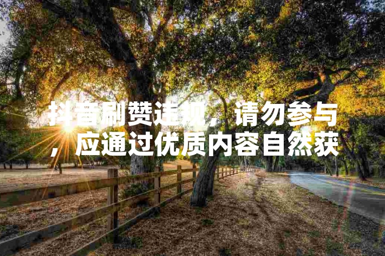 抖音刷赞违规，请勿参与，应通过优质内容自然获赞。