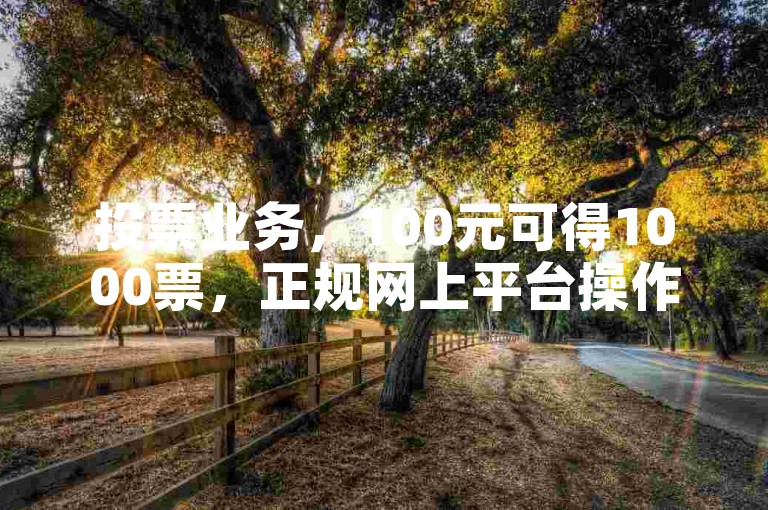 投票业务，100元可得1000票，正规网上平台操作便捷。