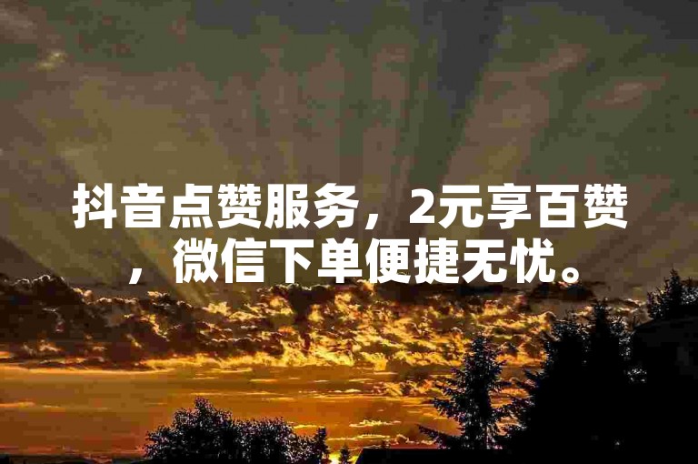 抖音点赞服务，2元享百赞，微信下单便捷无忧。