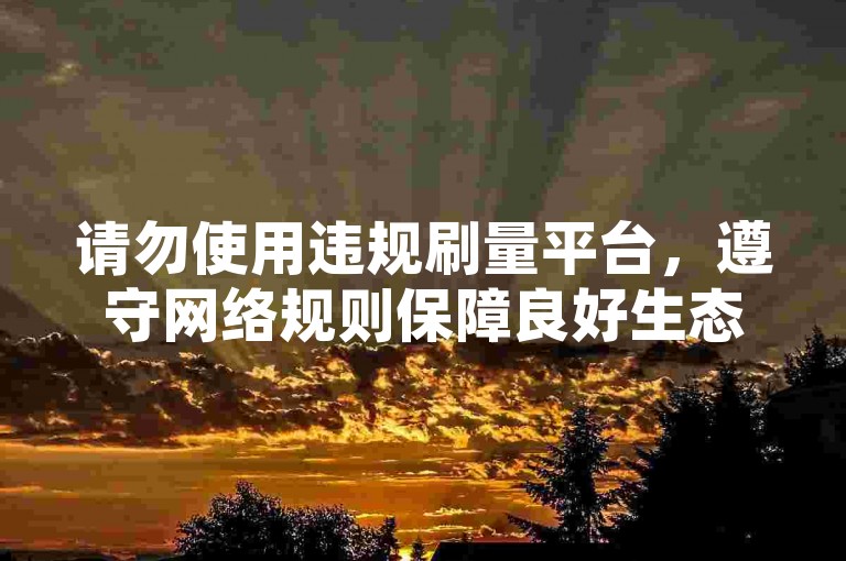 请勿使用违规刷量平台，遵守网络规则保障良好生态。