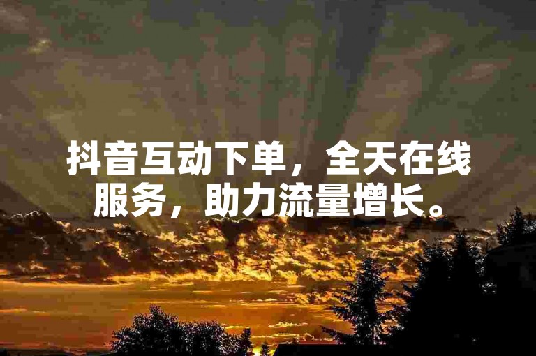 抖音互动下单，全天在线服务，助力流量增长。