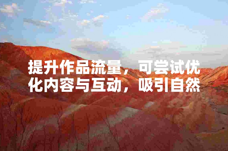 提升作品流量，可尝试优化内容与互动，吸引自然关注。