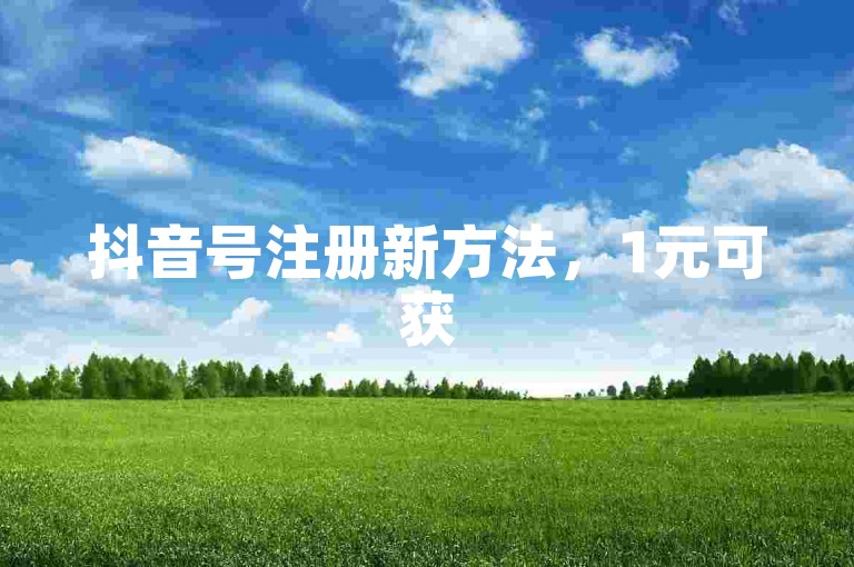 抖音号注册新方法，1元可获500赞自助下单服务