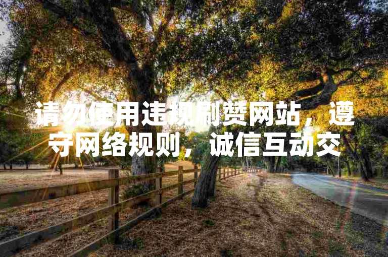 请勿使用违规刷赞网站，遵守网络规则，诚信互动交流。