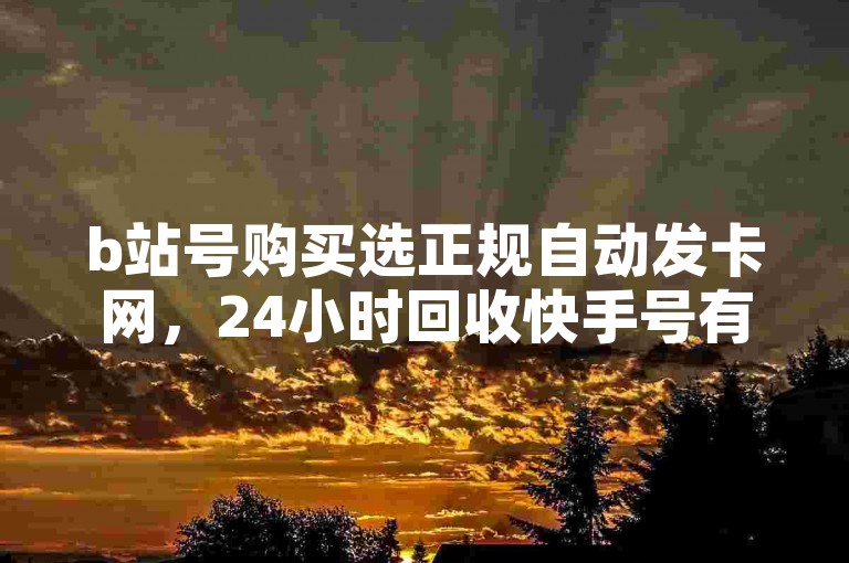 b站号购买选正规自动发卡网，24小时回收快手号有保障