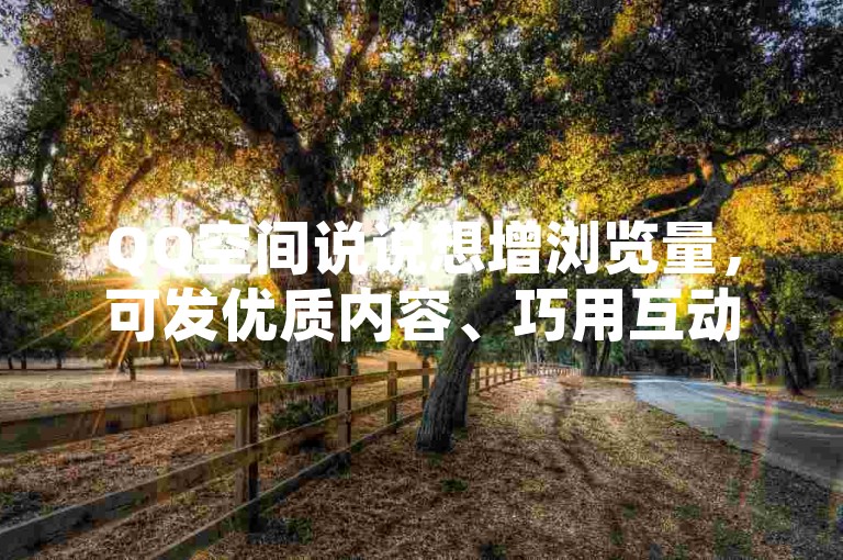 QQ空间说说想增浏览量，可发优质内容、巧用互动功能吸引关注。