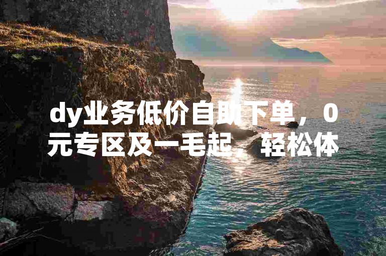 dy业务低价自助下单，0元专区及一毛起，轻松体验便捷服务。